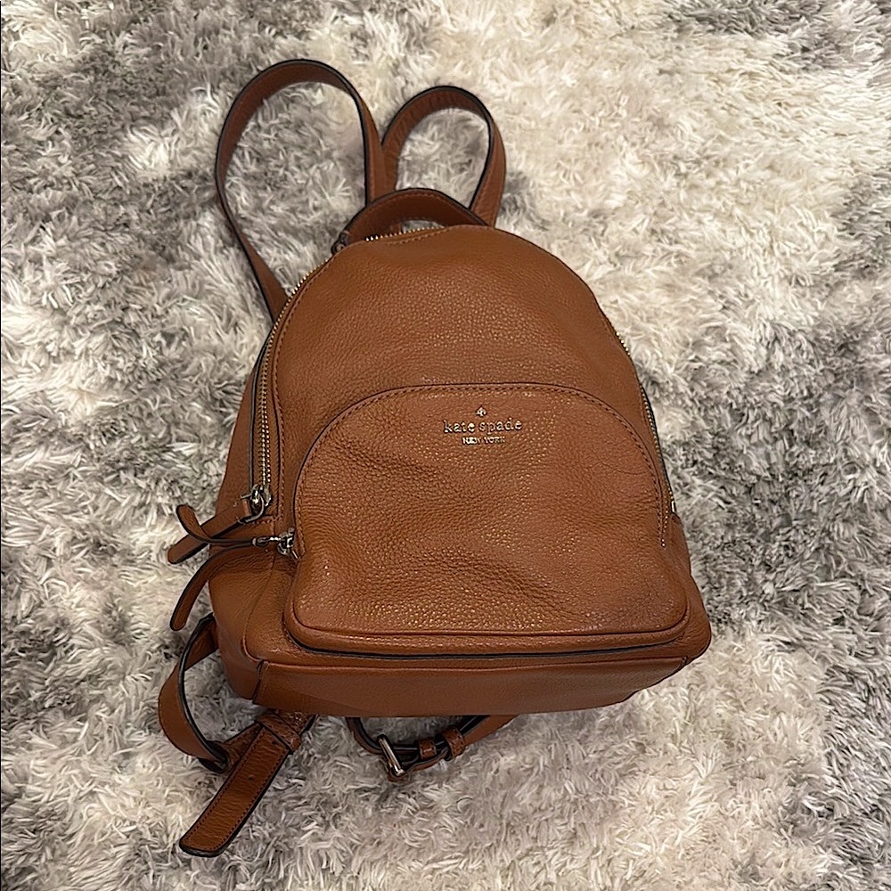 Kate Spade Cognac Leather Mini Backpack